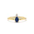 14K Gold Oval Sapphire and Diamond Ring by Orlina Fine