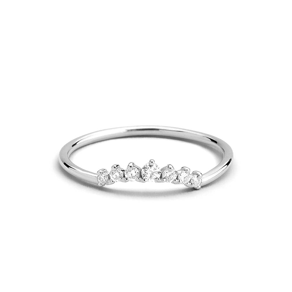 14K Gold Curved Diamond Ring - view 3