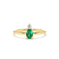 14K Gold Oval Emerald and Diamond Ring by Orlina Fine