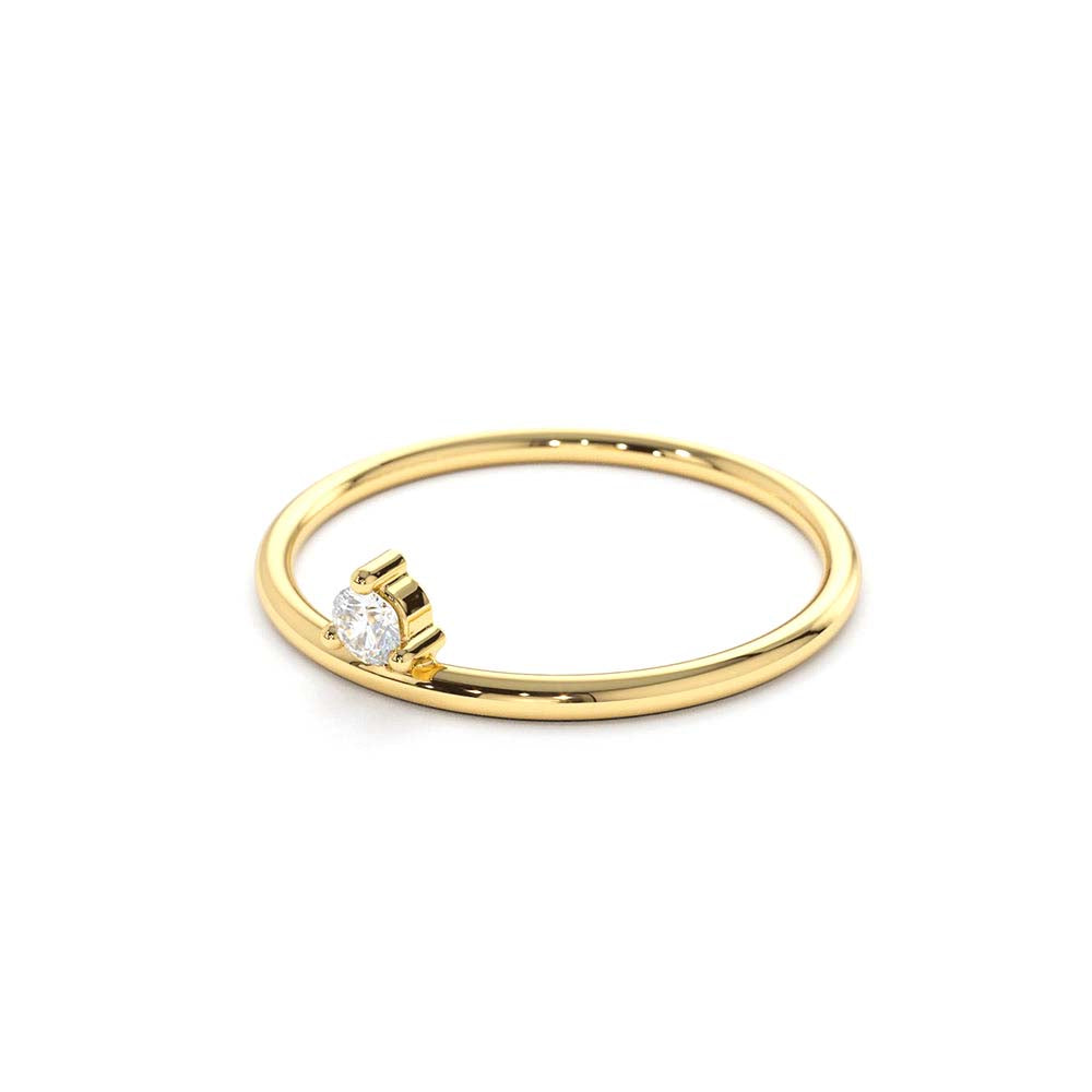 14K Gold Single Floating Diamond Ring - view 4