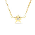 14K Gold Single Diamond Star Necklace by Orlina Fine