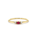 14K Mini Oval Ruby Ring with Diamonds by Orlina Fine