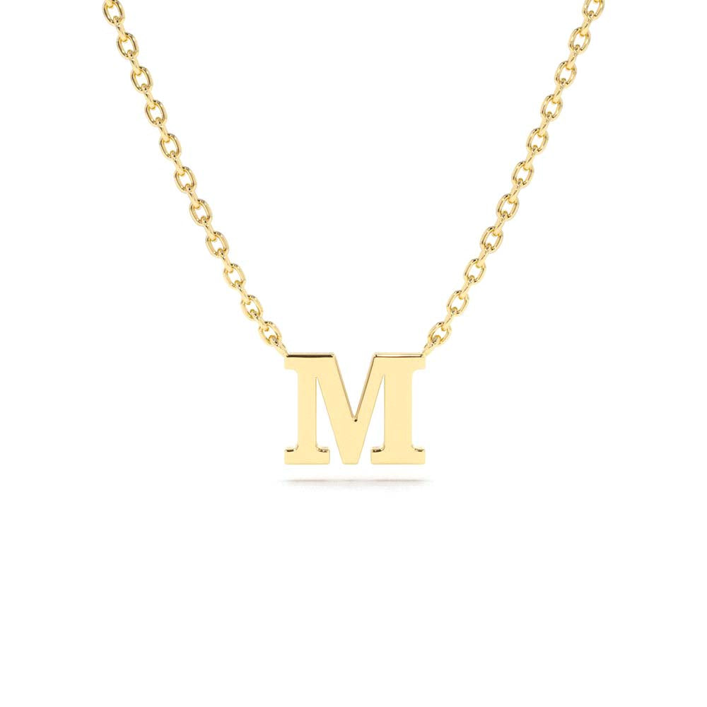 14K Gold Initial Necklace by Orlina Fine