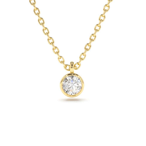 14K 0.20-0.50 CTW Diamond Solitaire on a Bail by Orlina Fine