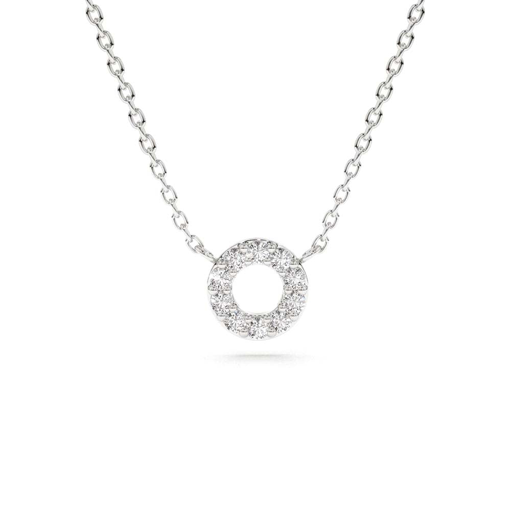 14K Gold Mini Diamond Circle Necklace - view 3