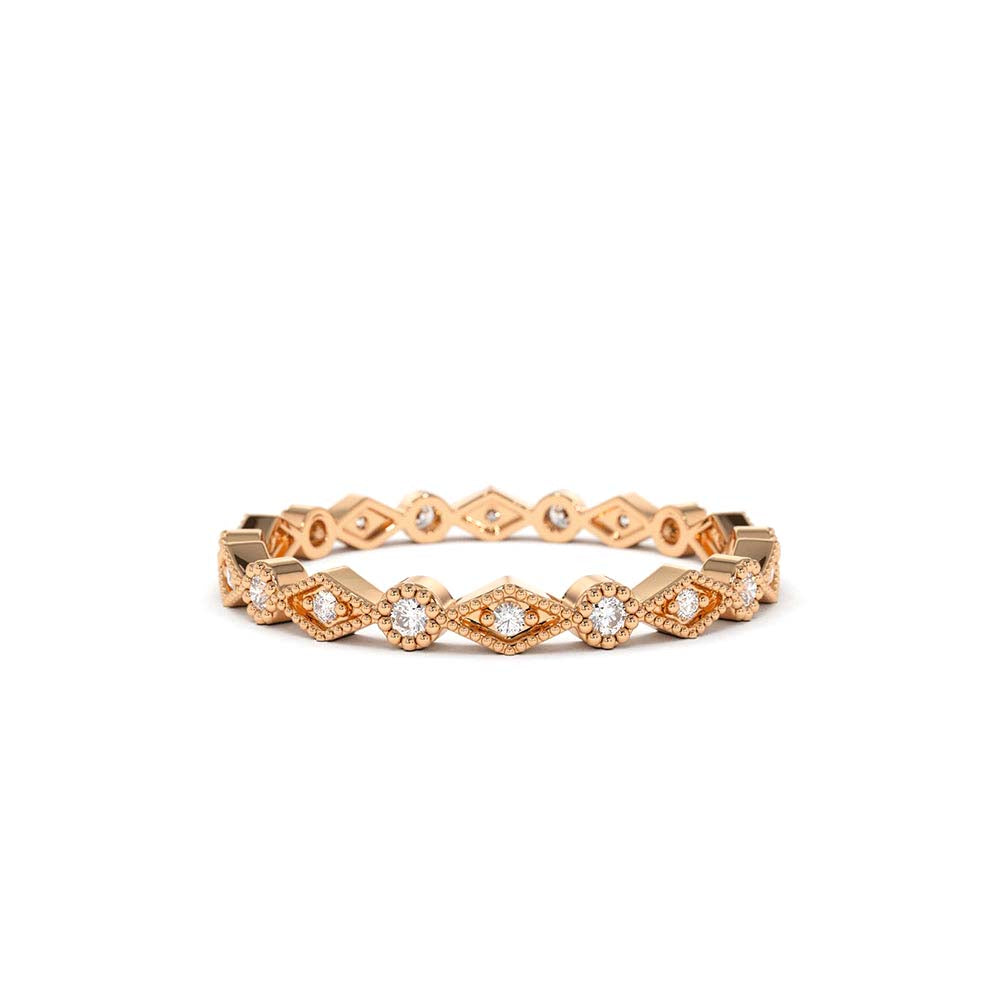 14K Gold Art Deco Diamond Eternity Band - view 2
