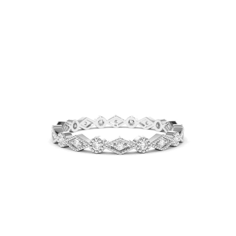 14K Gold Art Deco Diamond Eternity Band - view 3