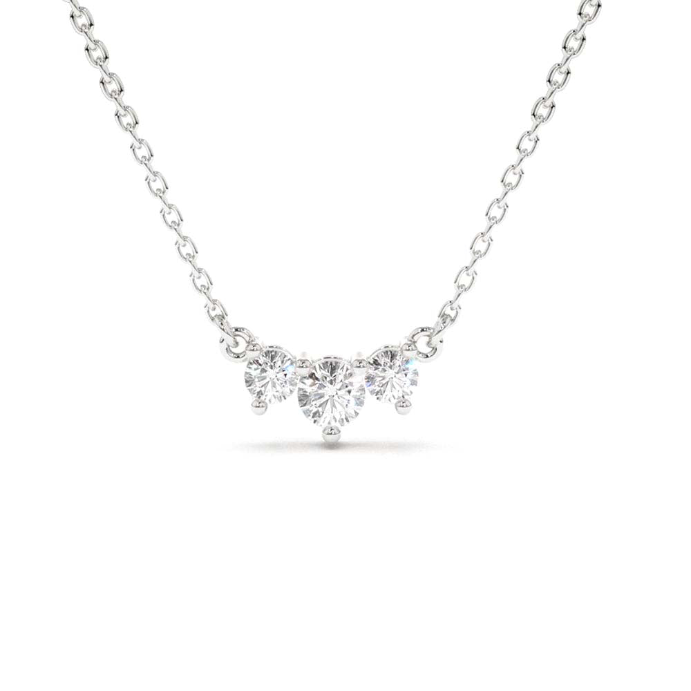 14K Gold Classic Trio Diamond Necklace - view 3