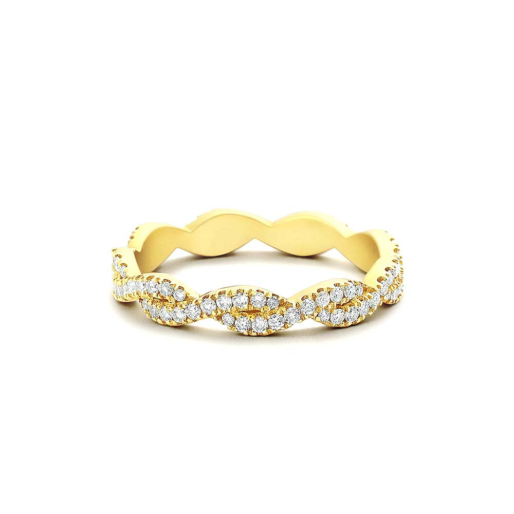 14K Gold Infinity Diamond Eternity Wedding Band by Orlina Fine