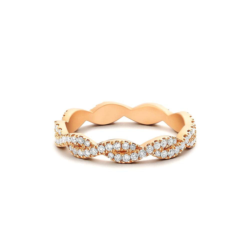 14K Gold Infinity Diamond Eternity Wedding Band - view 2