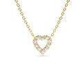 14K Gold Tiny Diamond Heart Necklace by Orlina Fine