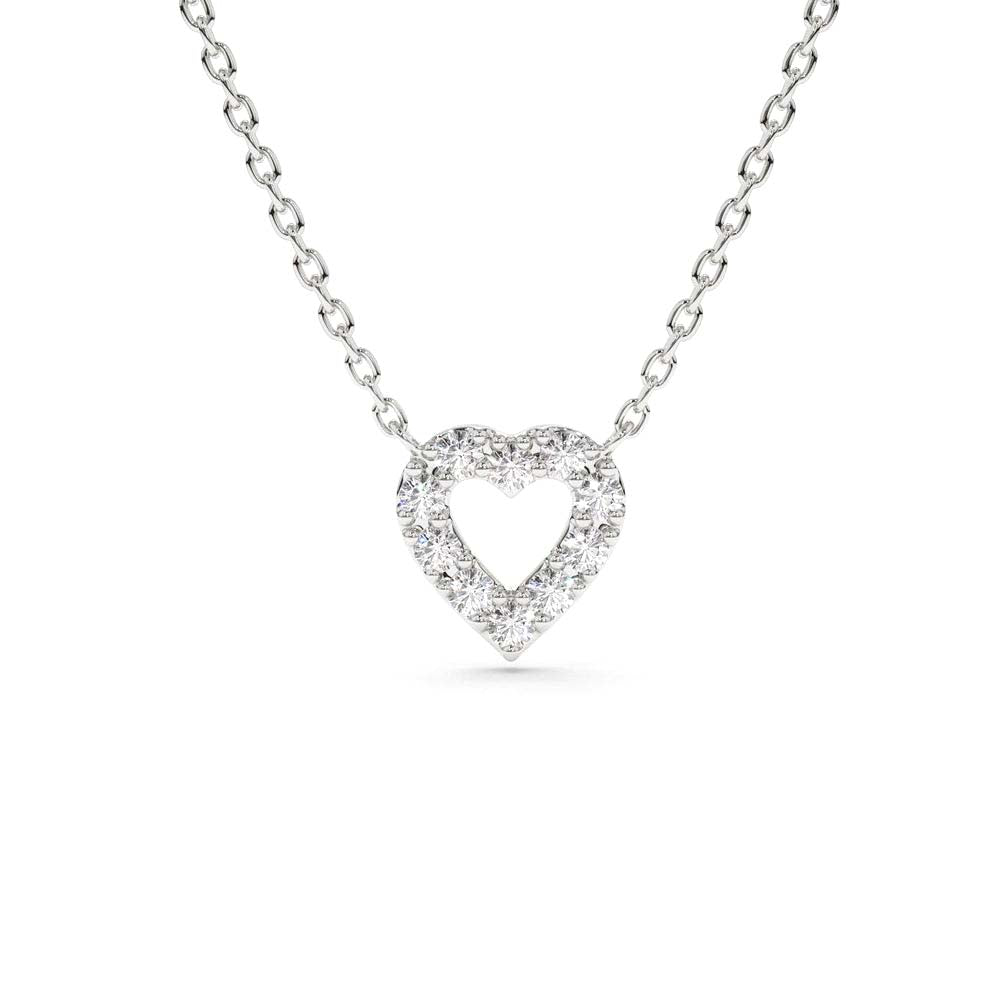 14K Gold Tiny Diamond Heart Necklace - view 3