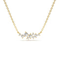 14K Gold Nine Diamond Cluster Necklace by Orlina Fine