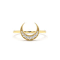 14K Gold Crescent Moon Diamond Ring by Orlina Fine
