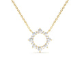 14K Gold Diamond Sun Circle Necklace by Orlina Fine