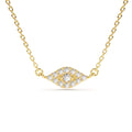 14K Gold Diamond Evil Eye Necklace by Orlina Fine