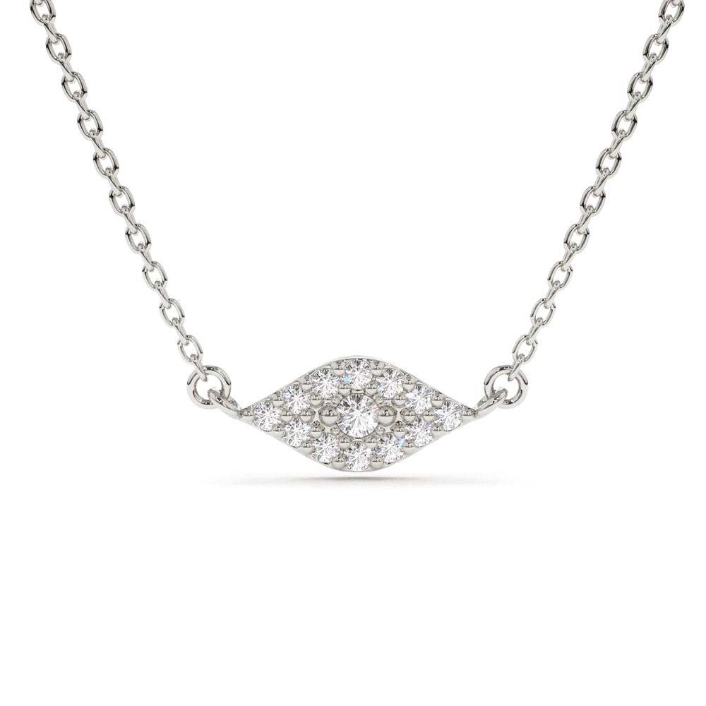 14K Gold Diamond Evil Eye Necklace - view 3