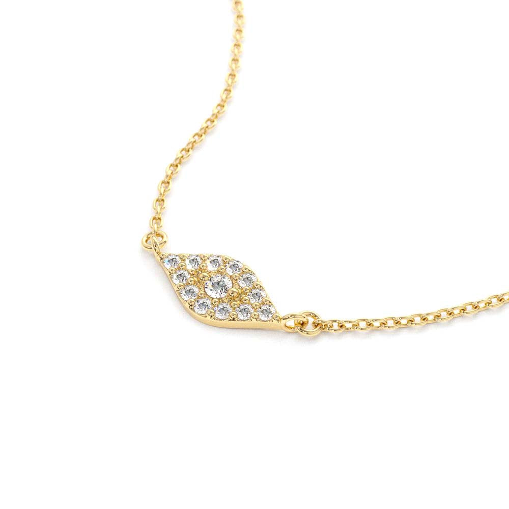14K Gold Diamond Evil Eye Necklace - view 4