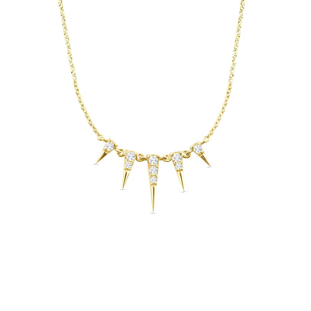 14K Gold Diamond Spike Necklace by Orlina Fine