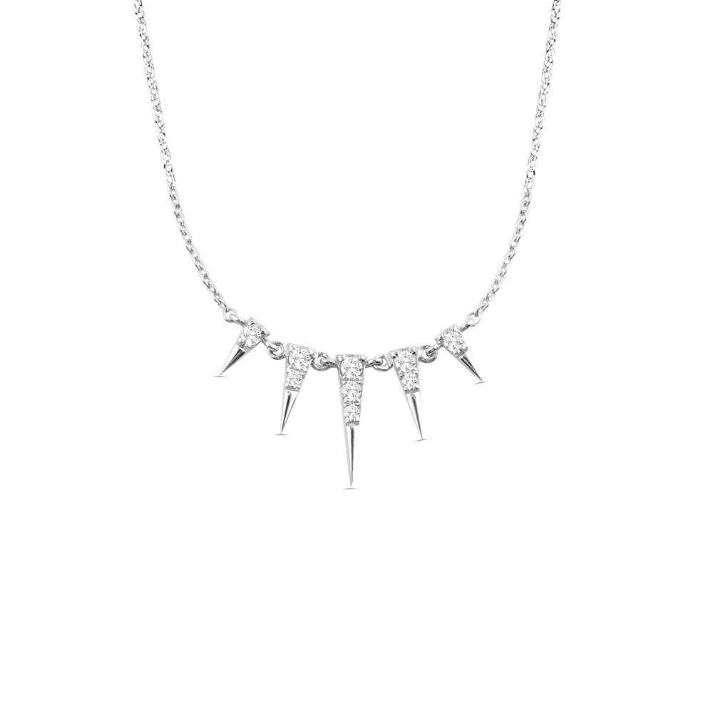 14K Gold Diamond Spike Necklace - view 3