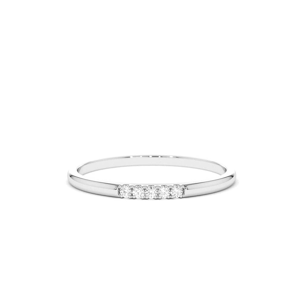 14K Gold 1.5MM Half Eternity Diamond Ring - view 9