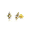 14K Gold Evil Eye Diamond Studs by Orlina Fine