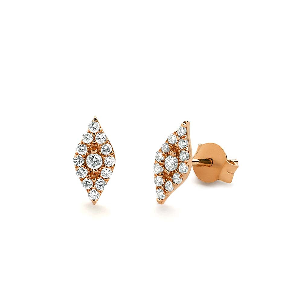 14K Gold Evil Eye Diamond Studs - view 2