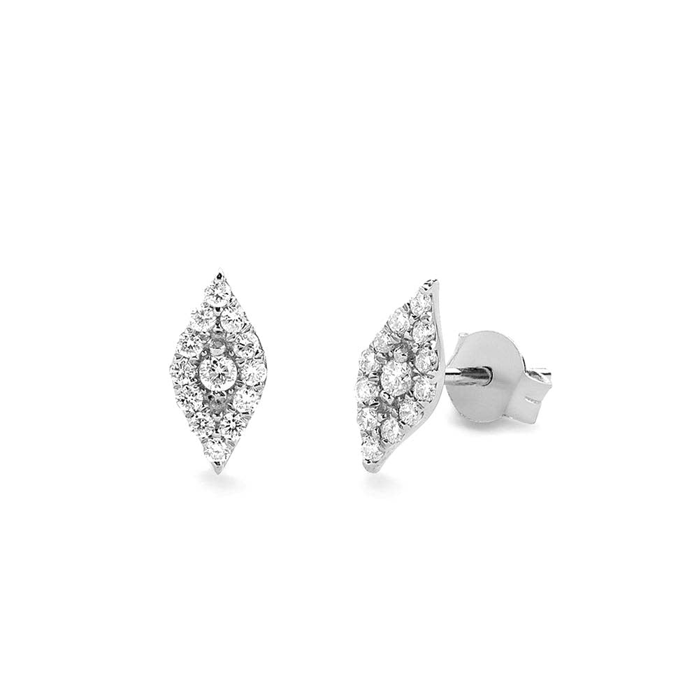 14K Gold Evil Eye Diamond Studs - view 3