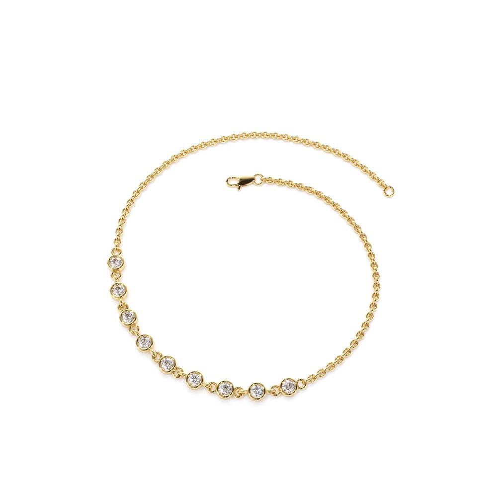 14K Gold Bezel Set Diamond Bracelet - view 5