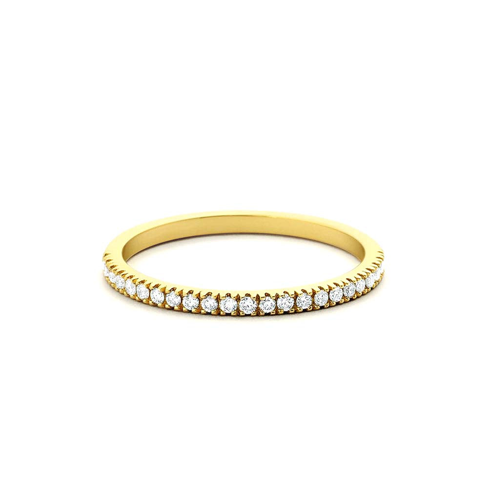 14K Gold 1.5MM Full Eternity Diamond Ring - view 3