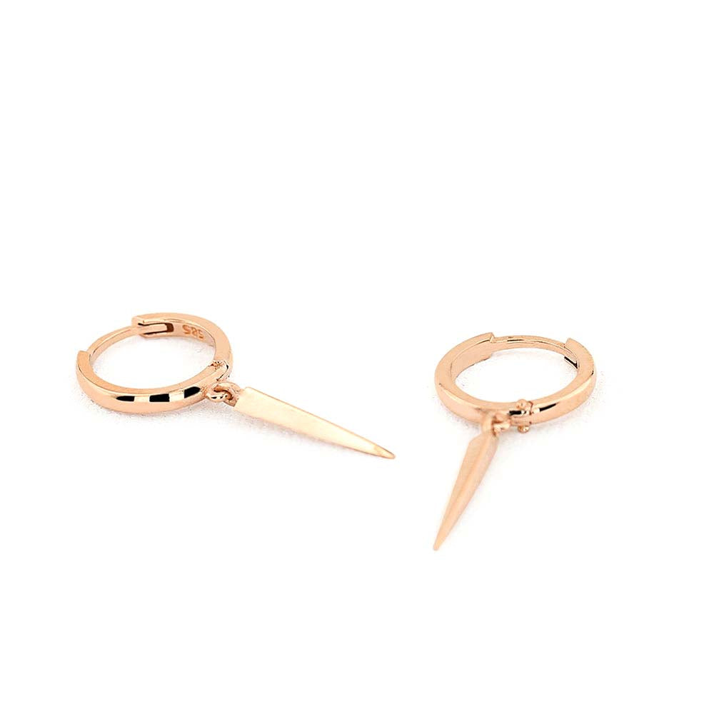 14K Gold Drop Single Spike Earrings - view 2