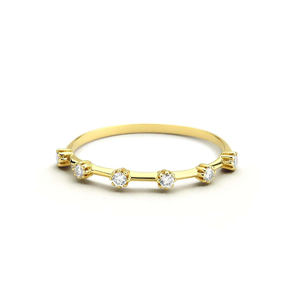 14K Gold Diamond Stacking Ring by Orlina Fine