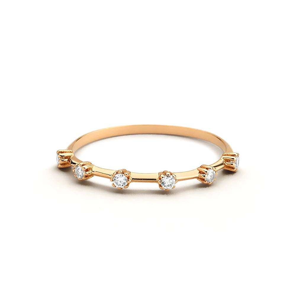 14K Gold Diamond Stacking Ring - view 2