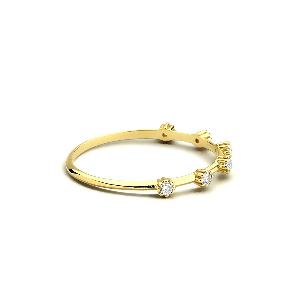 14K Gold Diamond Stacking Ring - view 4