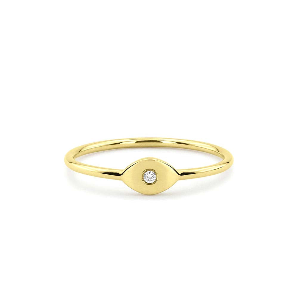 14K Gold Evil Eye Diamond Ring by Orlina Fine