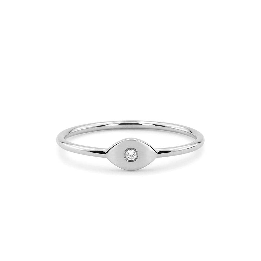 14K Gold Evil Eye Diamond Ring - view 4