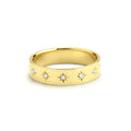 14K Gold Starburst Band by Orlina Fine