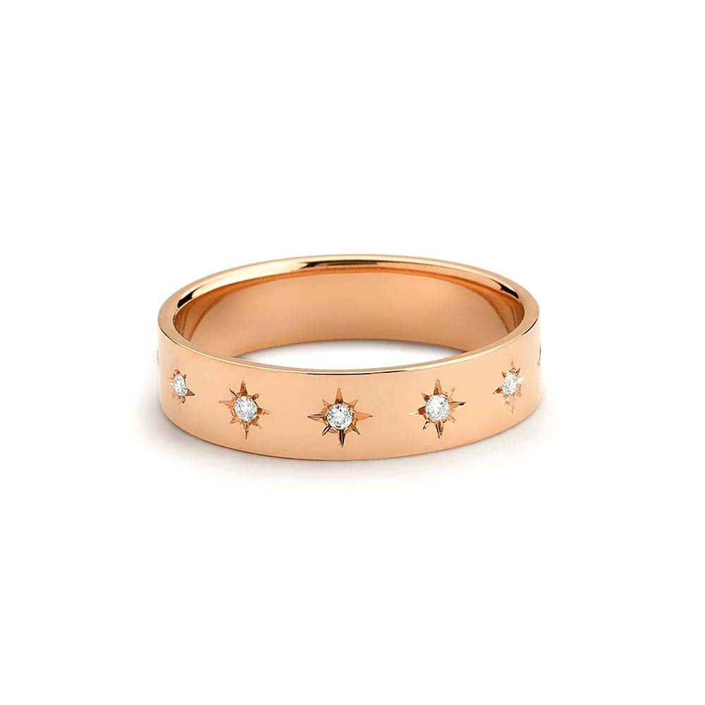 14K Gold Starburst Band - view 2