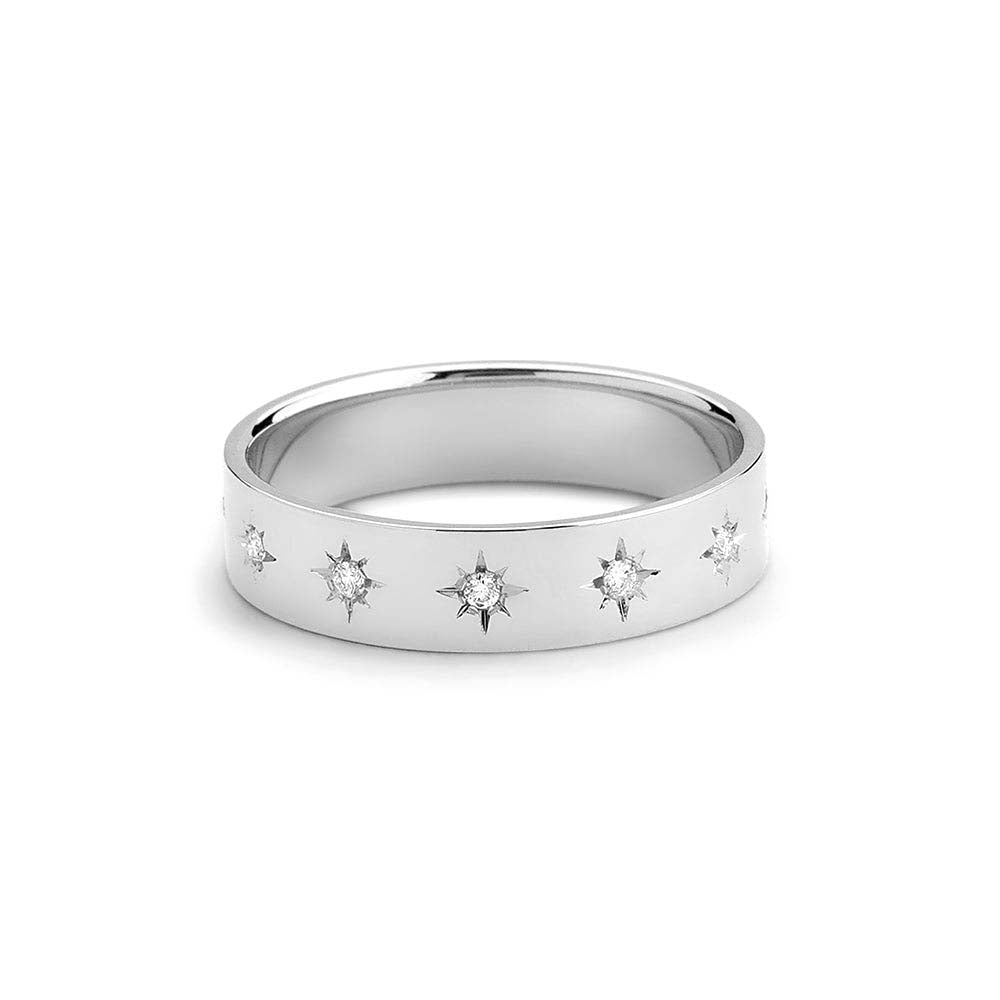 14K Gold Starburst Band - view 3
