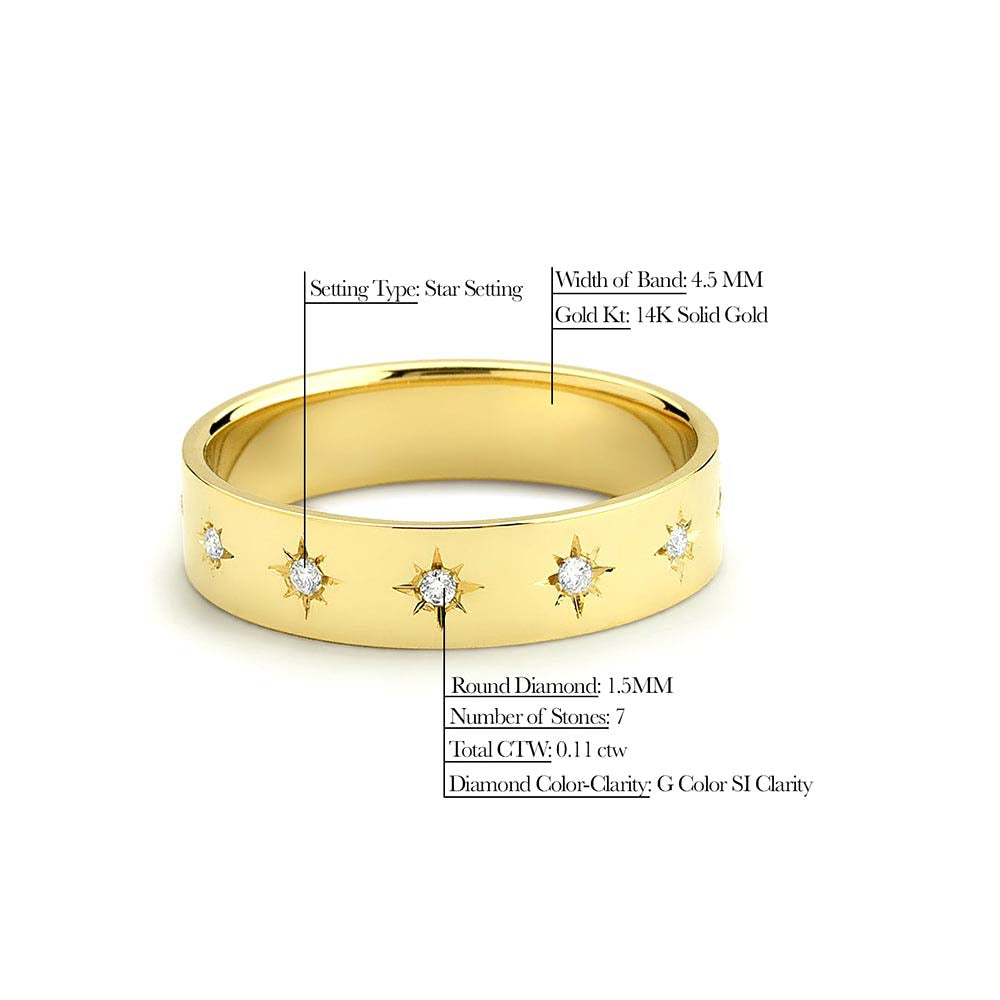 14K Gold Starburst Band - view 4