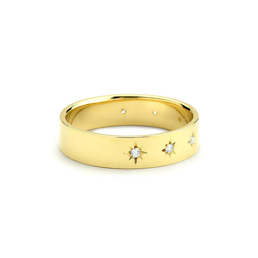 14K Gold Starburst Band - view 5