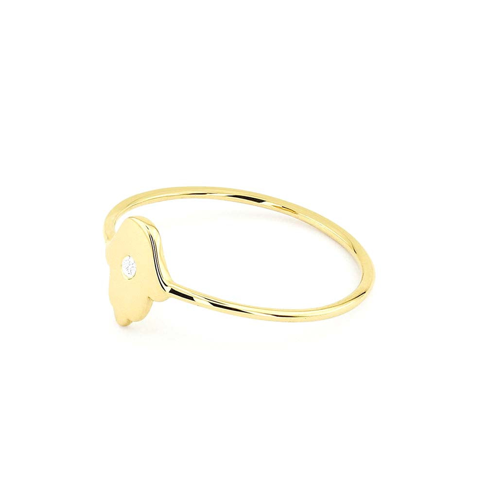 14K Gold Diamond Hamsa Ring - view 5