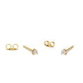 14K Gold Mini Diamond Studs by Orlina Fine