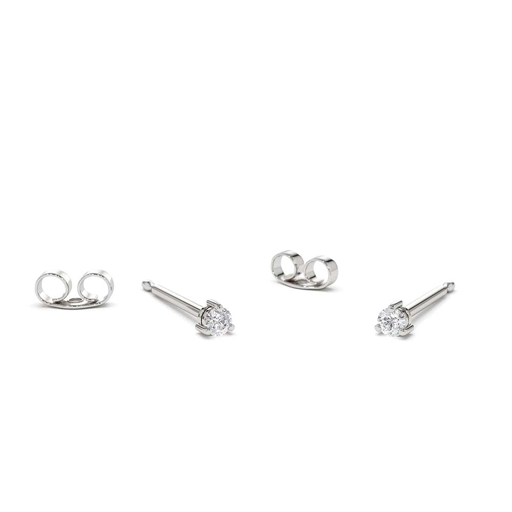 14K Gold Mini Diamond Studs - view 3