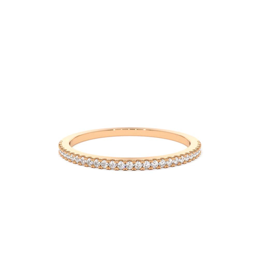 14K Ultra Thin 1MM Micro Pave Diamond Eternity Wedding Band - view 3