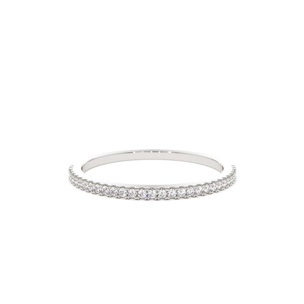 14K Gold Half Eternity Micro Pave Diamond Ring - view 4