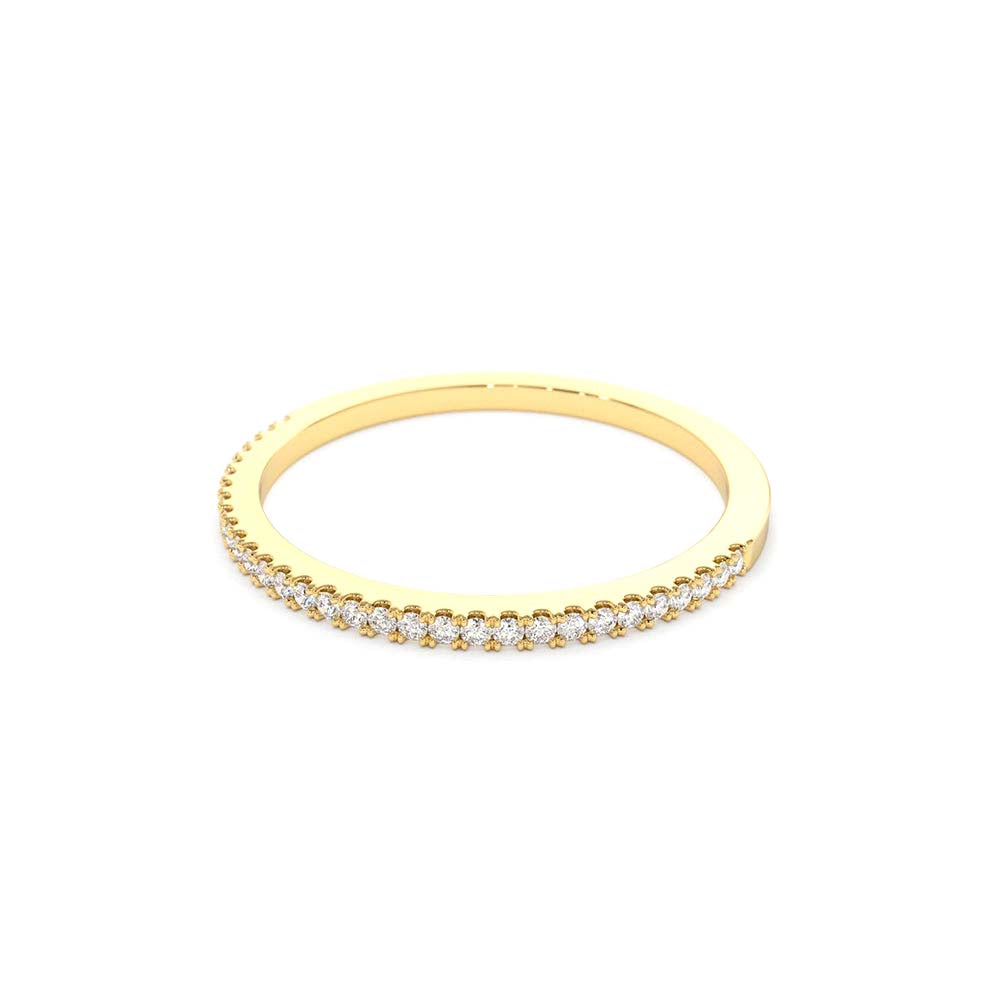 14K Gold Half Eternity Micro Pave Diamond Ring - view 5