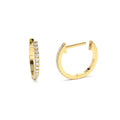 14K Gold Mini Diamond Huggies Earrings by Orlina Fine