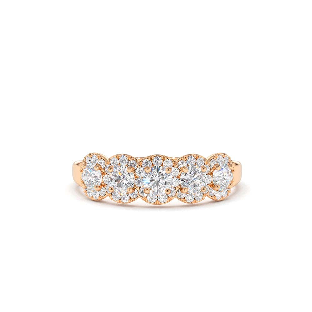 14K Gold Diamond Wedding Band - view 2