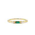 14K Baguette Emerald with Diamond Ring by Orlina Fine